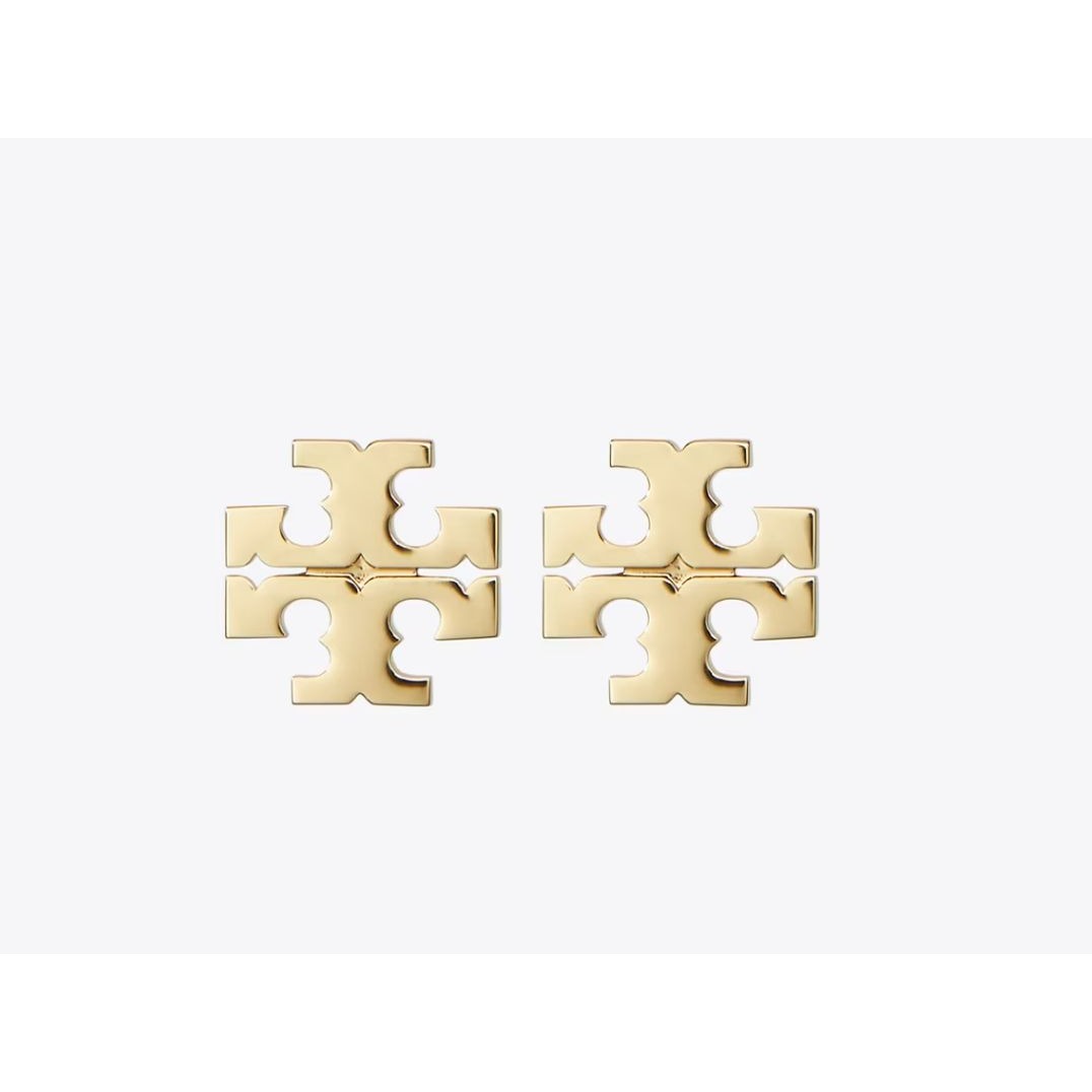 Tory Burch Gold Kira Logo Stud Earrings