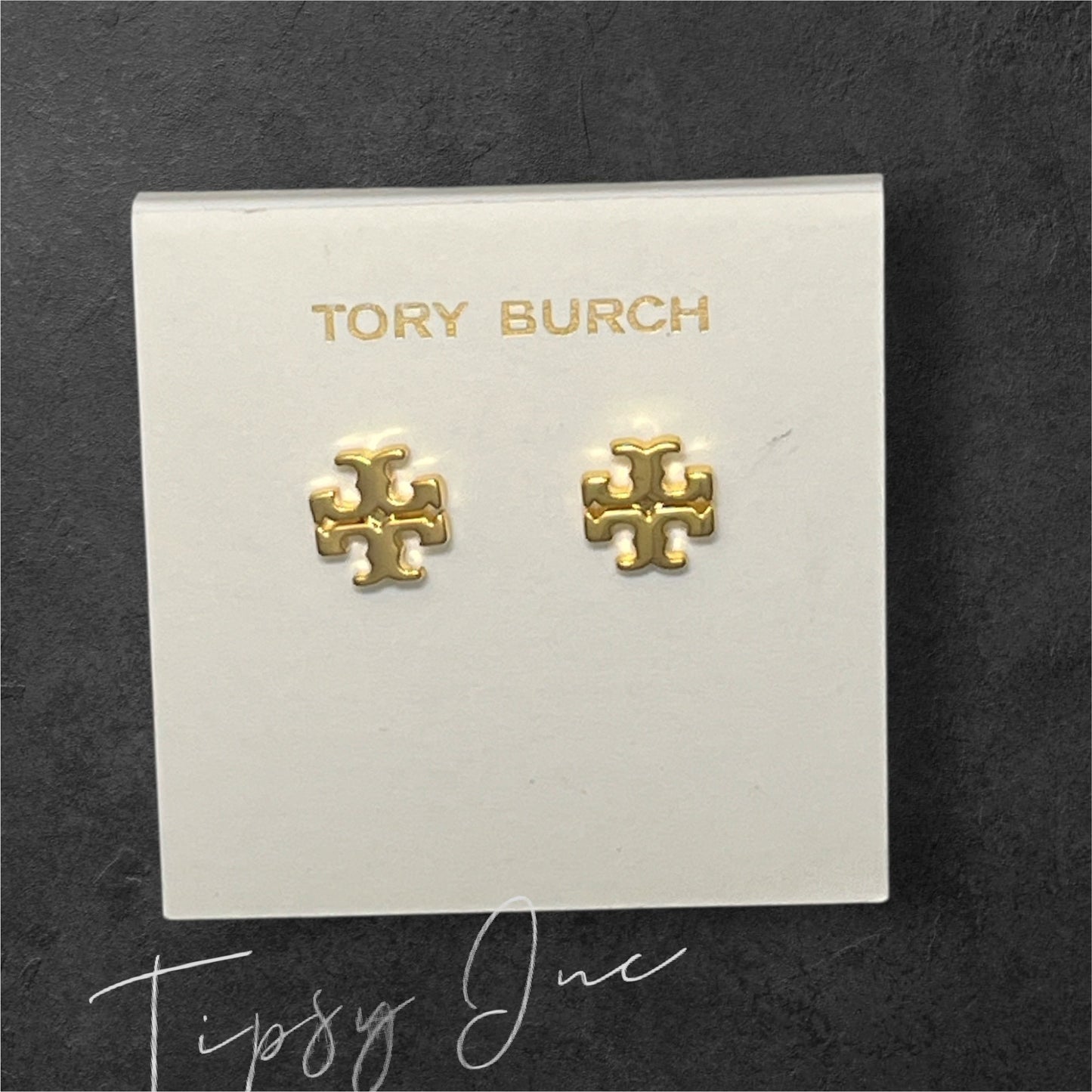 Tory Burch Gold Kira Logo Stud Earrings
