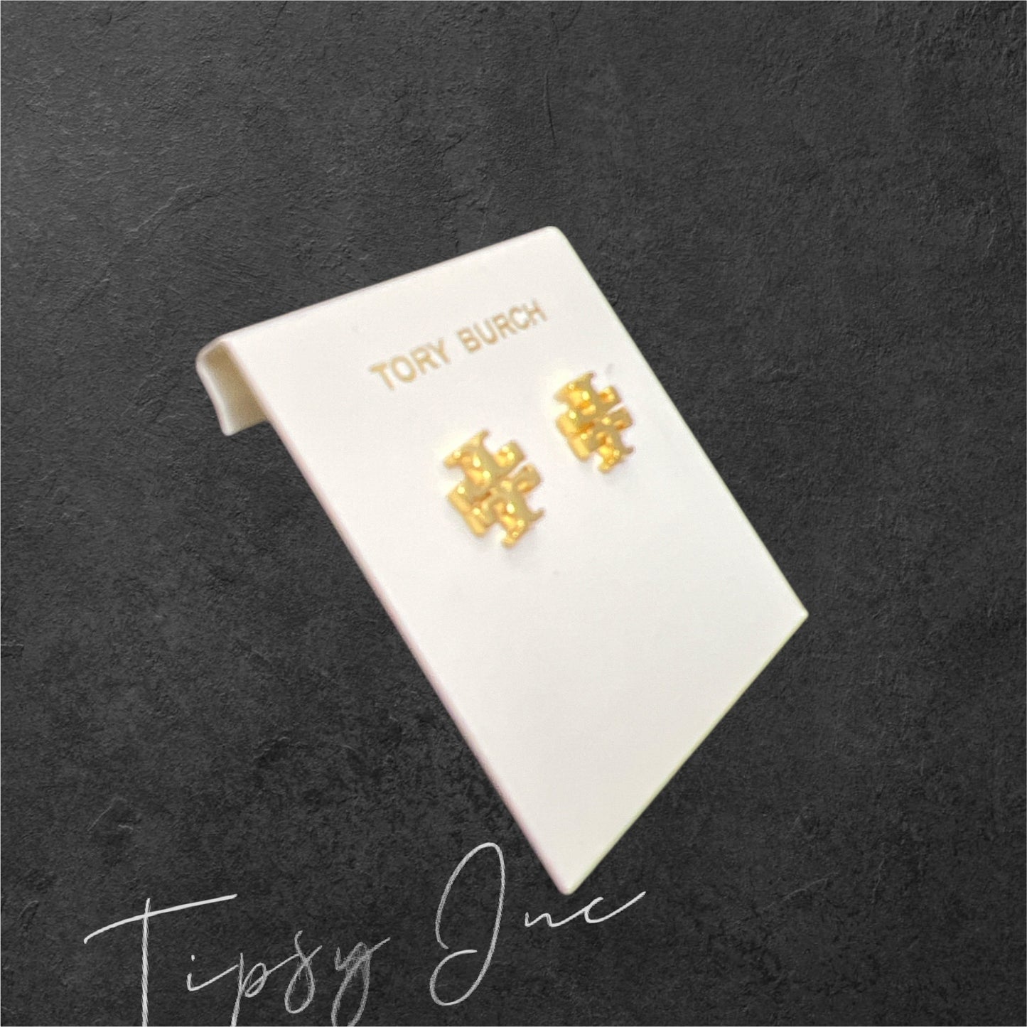 Tory Burch Gold Kira Logo Stud Earrings
