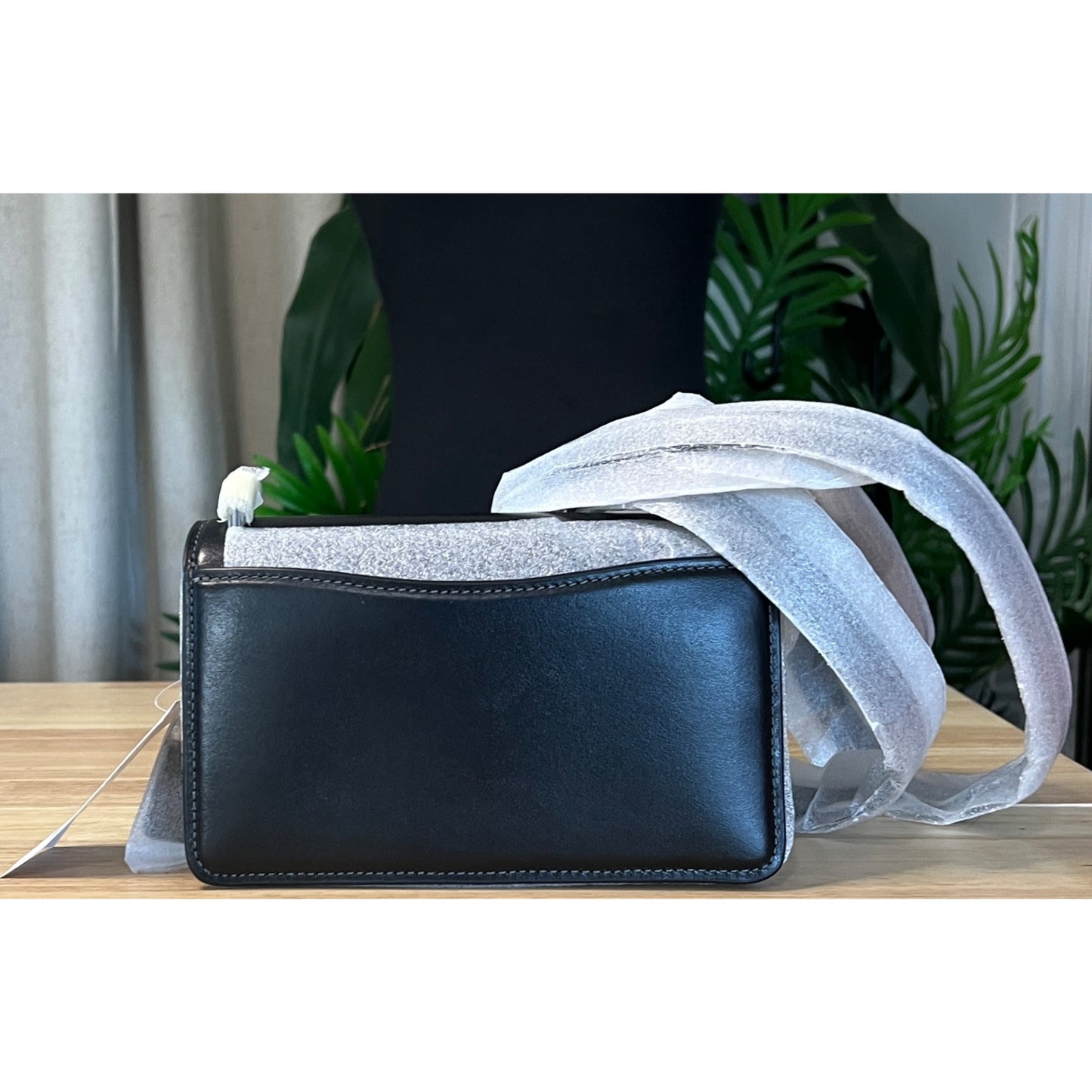 NWT!  Coach Women's Luxe Refined Black Calf Leather Bandit Crossbody