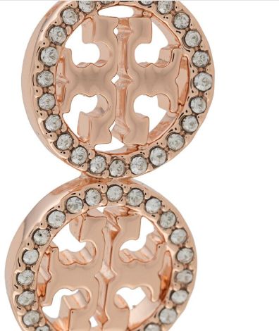Tory Burch Rose Gold Miller Pave Cuff Bracelet