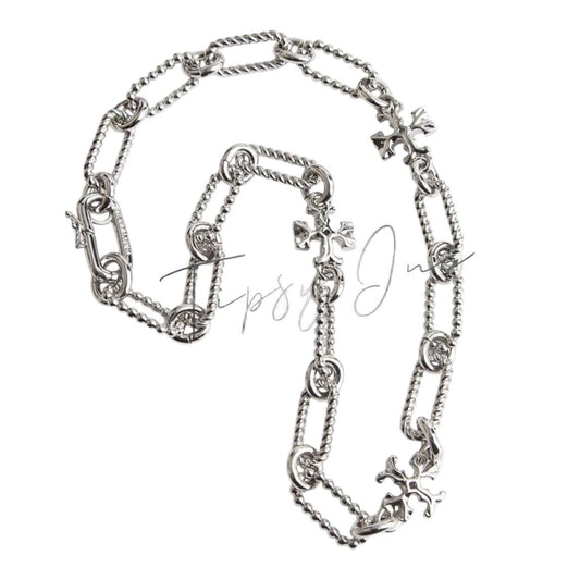 Tory Burch Silver Coated Roxanne Chunky Necklace!