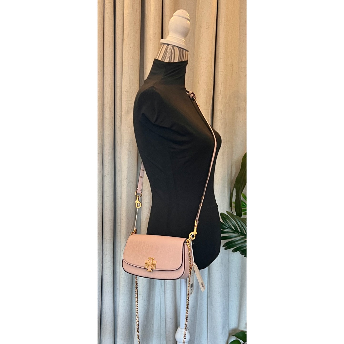 NEW!  Tory Burch Britten Convertible Crossbody Shoulder Bag in Shell Pink