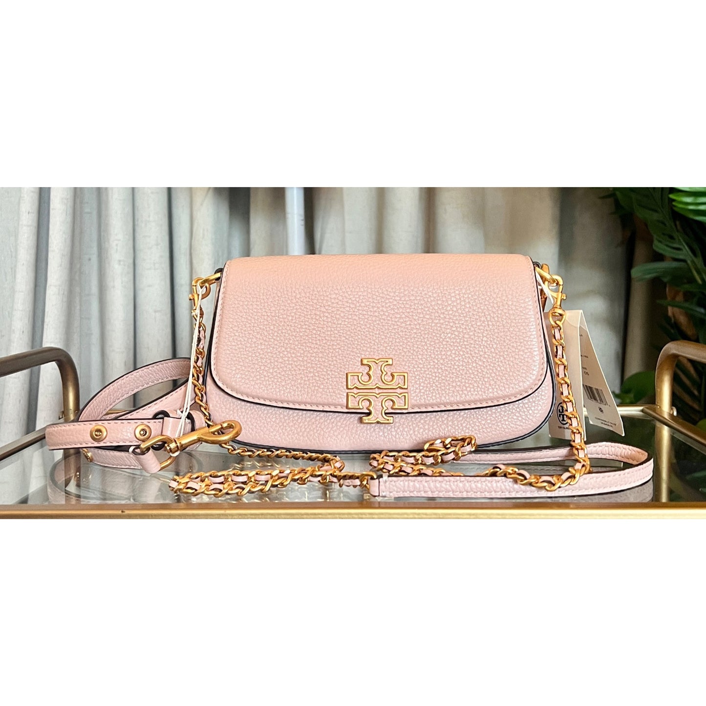 NEW!  Tory Burch Britten Convertible Crossbody Shoulder Bag in Shell Pink