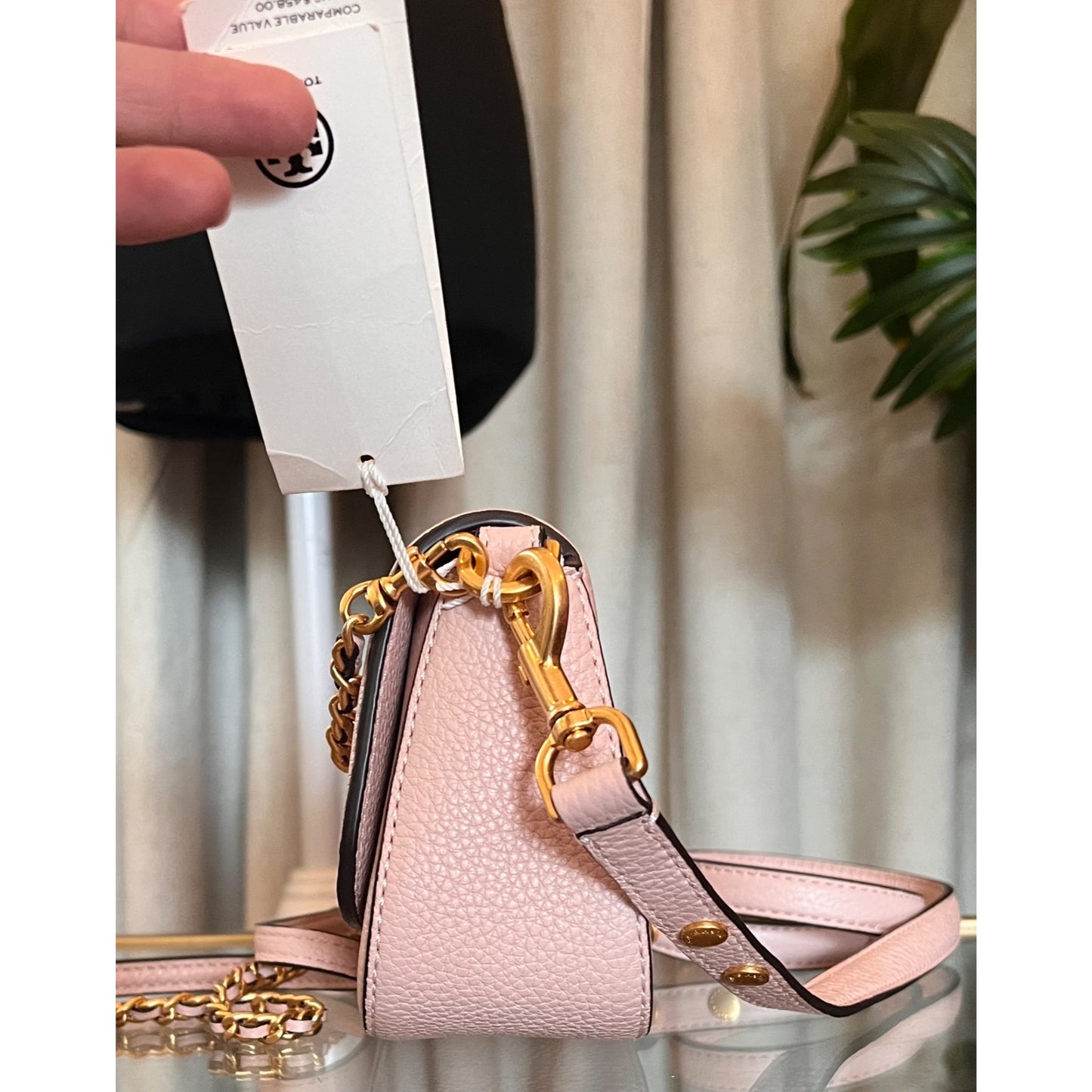 NEW!  Tory Burch Britten Convertible Crossbody Shoulder Bag in Shell Pink