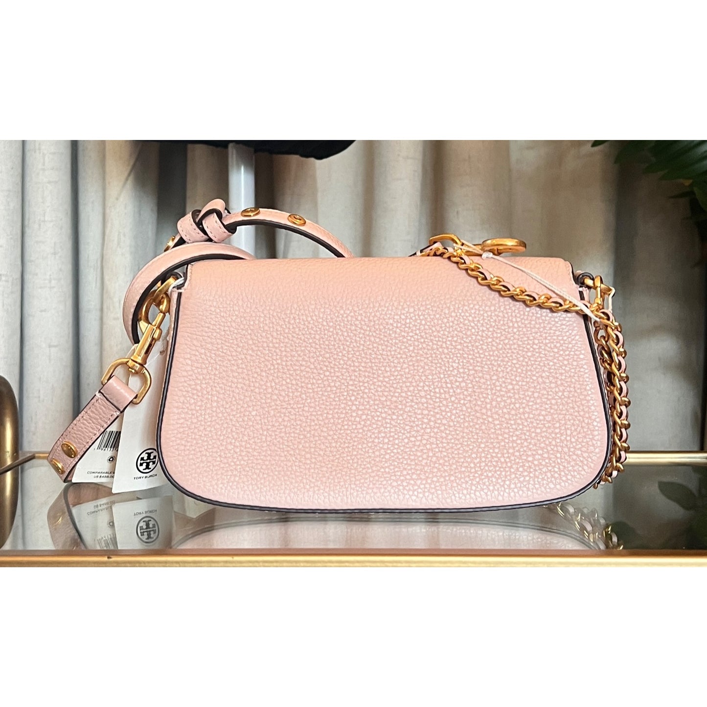 NEW!  Tory Burch Britten Convertible Crossbody Shoulder Bag in Shell Pink