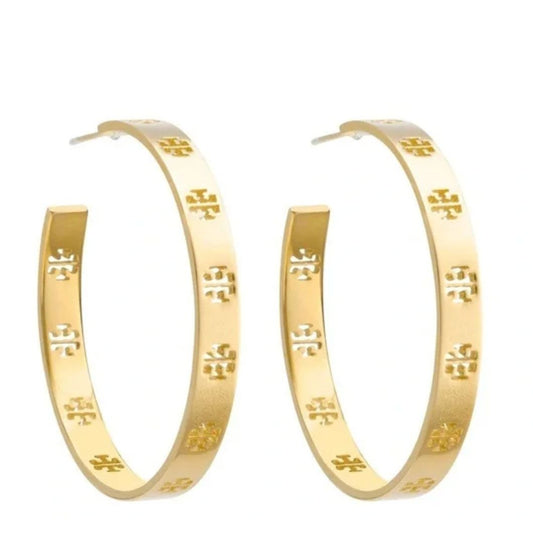 ✺ Beautiful Tory Burch Gold Logo Hoop Earrings ✺✺