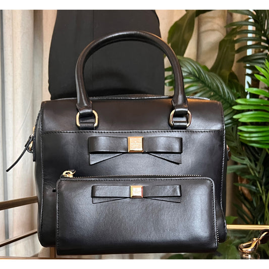 Authentic Kate Spade Black Handbag and Wallet Set