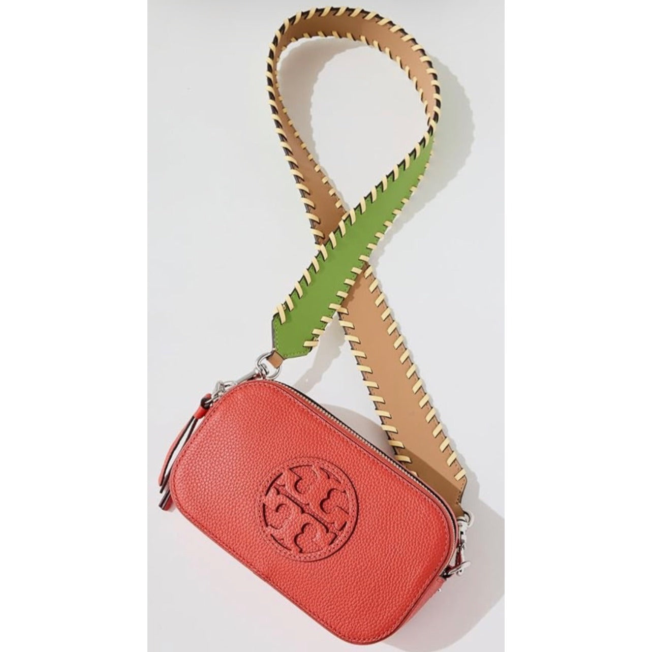 NWT!  Authentic Tory Burch Miller Poppy Red & Green Crossbody Bag