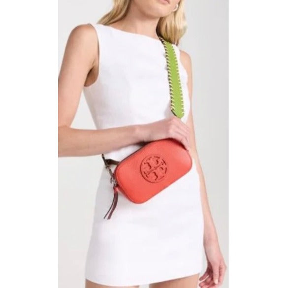 NWT!  Authentic Tory Burch Miller Poppy Red & Green Crossbody Bag