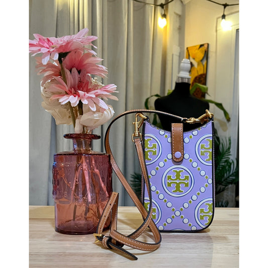 ✺✺ AUTHENTIC TORY BURCH PURPLE & GREEN EMBOSSED CROSSBODY ✺✺