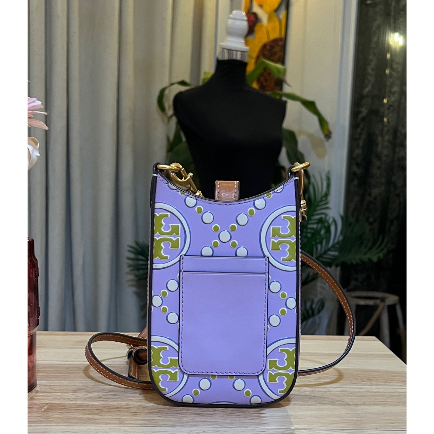 ✺✺ AUTHENTIC TORY BURCH PURPLE & GREEN EMBOSSED CROSSBODY ✺✺
