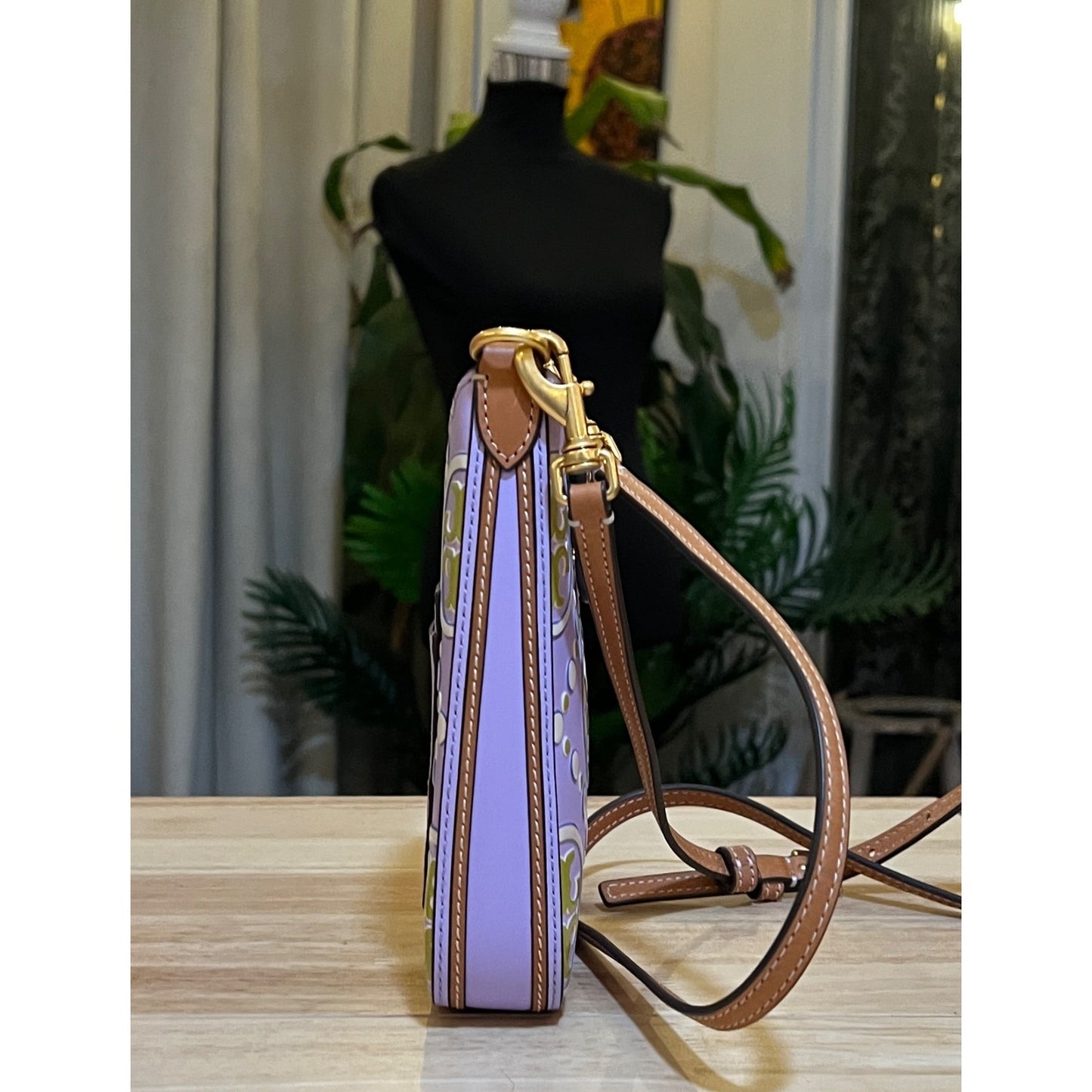 ✺✺ AUTHENTIC TORY BURCH PURPLE & GREEN EMBOSSED CROSSBODY ✺✺