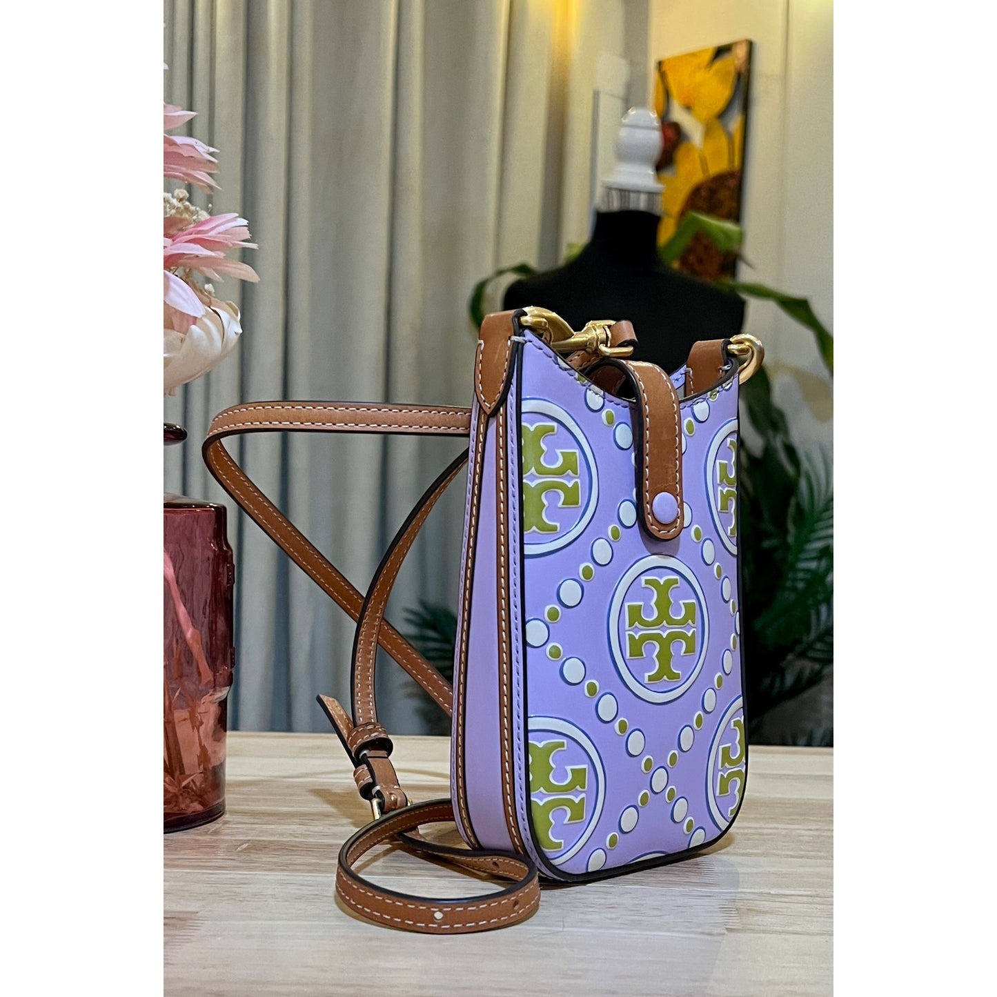 ✺✺ AUTHENTIC TORY BURCH PURPLE & GREEN EMBOSSED CROSSBODY ✺✺