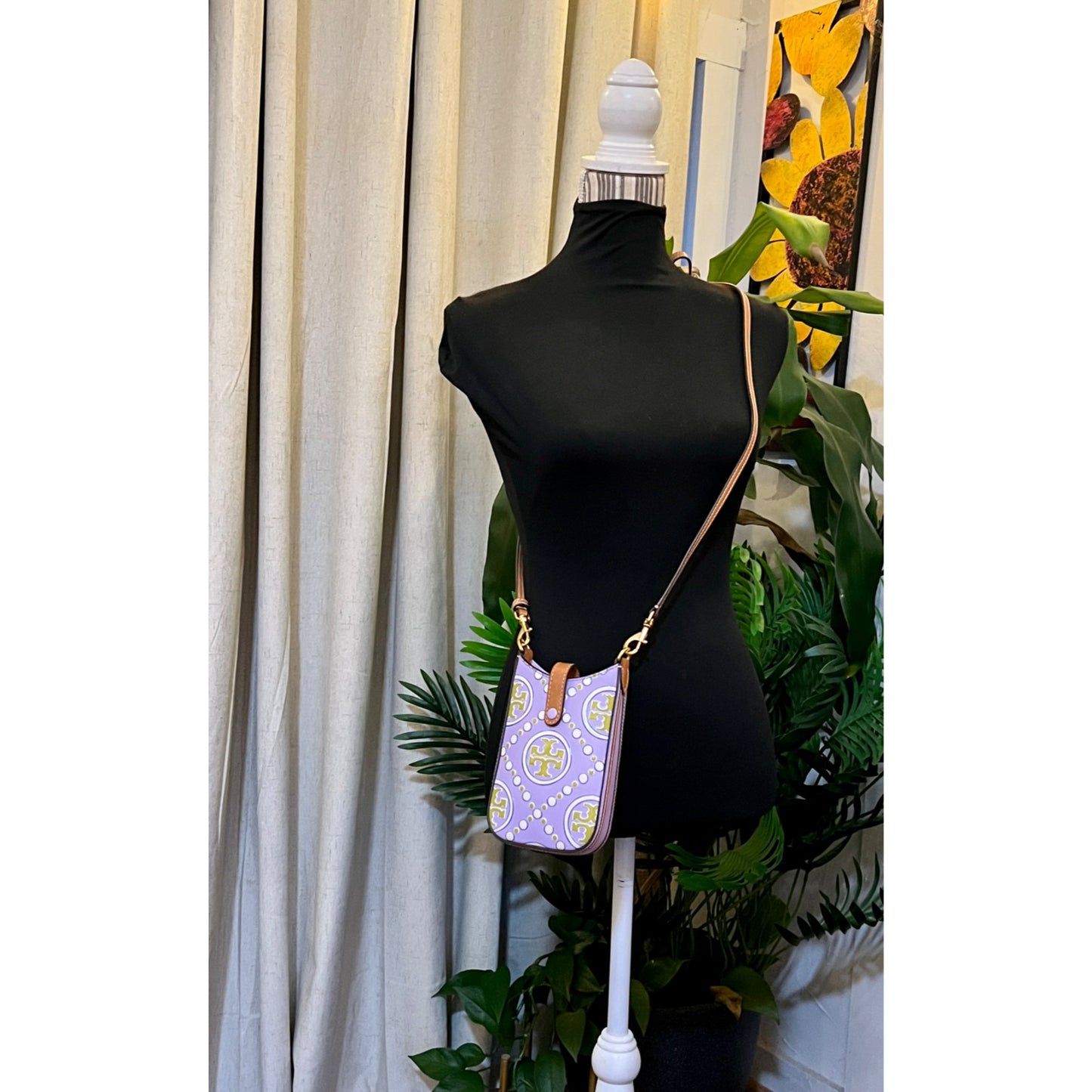 ✺✺ AUTHENTIC TORY BURCH PURPLE & GREEN EMBOSSED CROSSBODY ✺✺