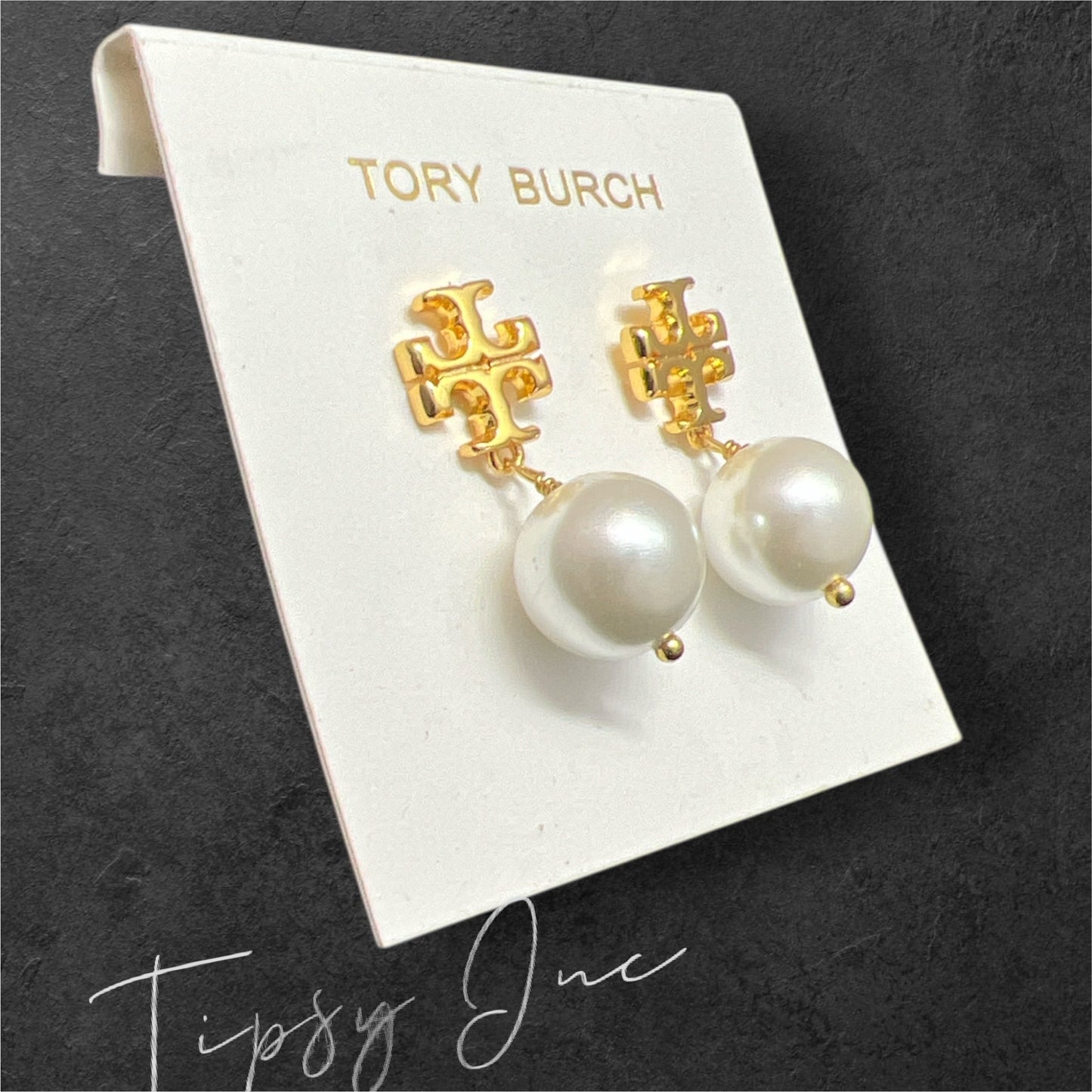 Tory Burch Kira Gold and Pearl Drop Earrings