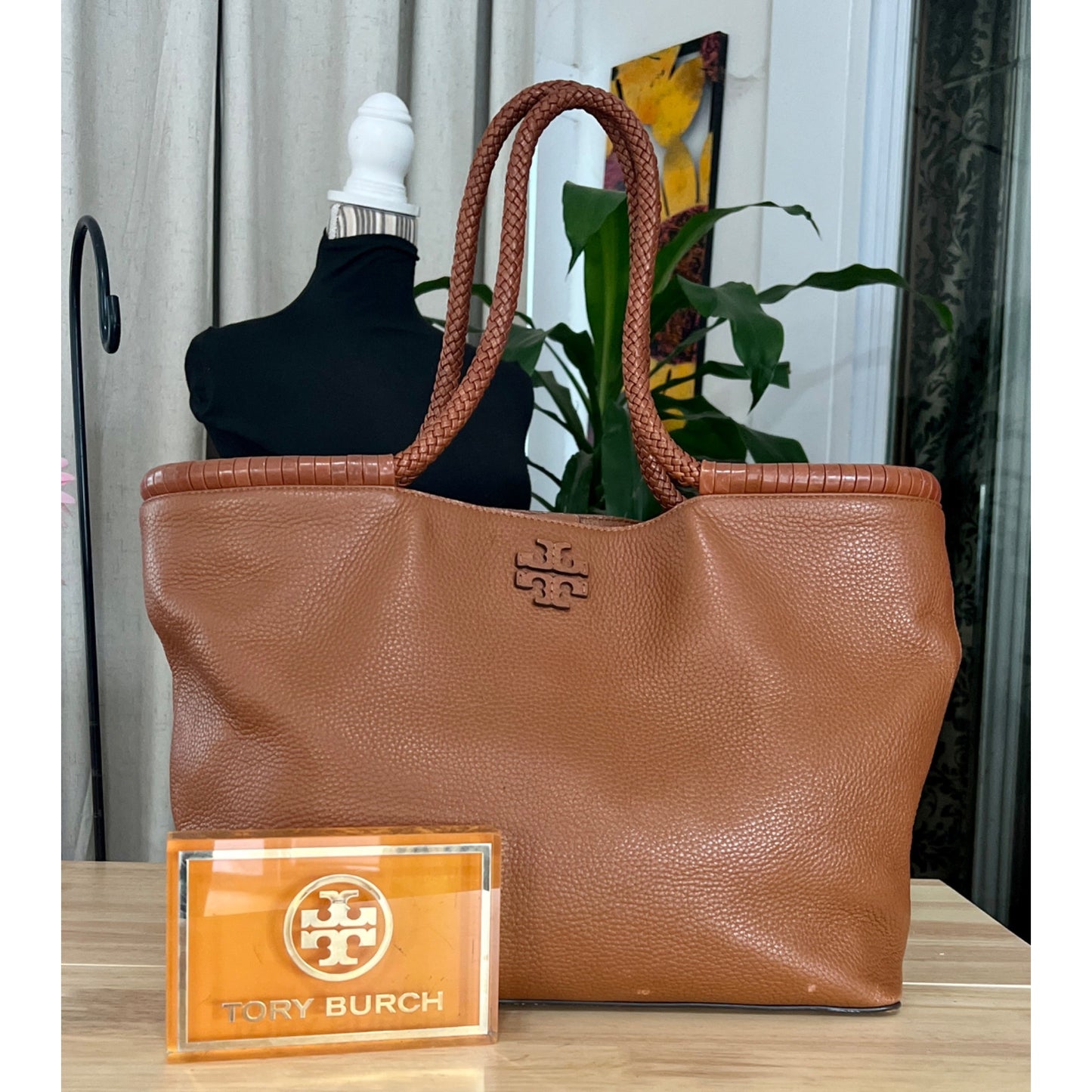 TORY BURCH BROWN MCGRAW HANDBAG