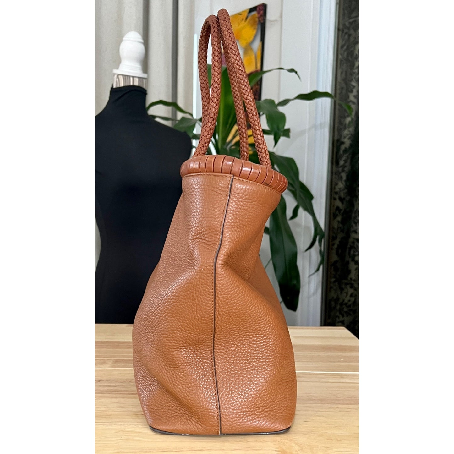 TORY BURCH BROWN MCGRAW HANDBAG