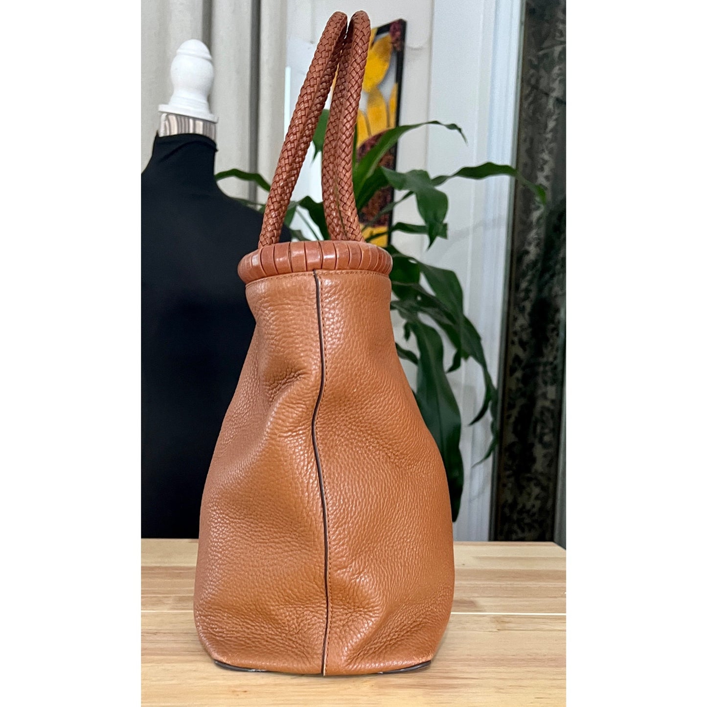 TORY BURCH BROWN MCGRAW HANDBAG