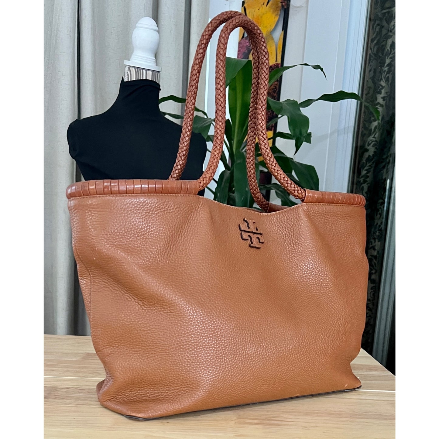 TORY BURCH BROWN MCGRAW HANDBAG
