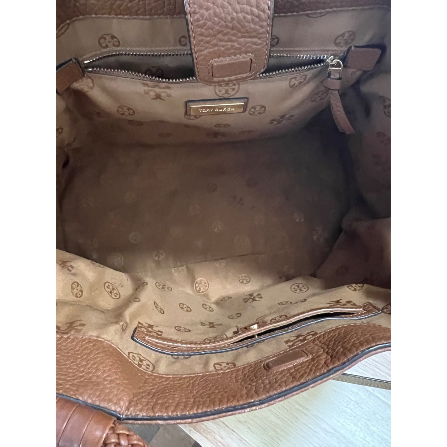 TORY BURCH BROWN MCGRAW HANDBAG