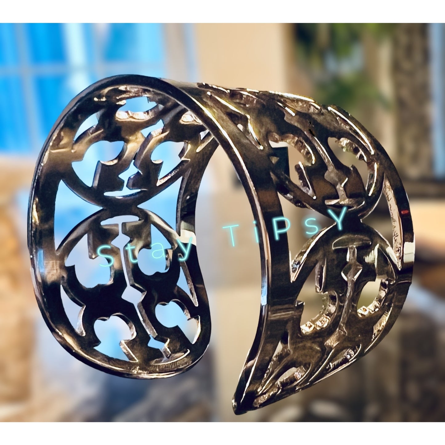 Tory Burch Silver Miller Logo Bangle Bracelet