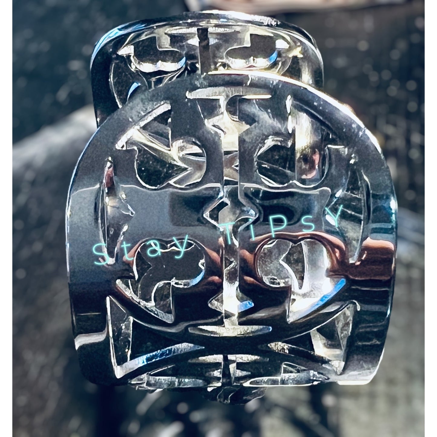 Tory Burch Silver Miller Logo Bangle Bracelet