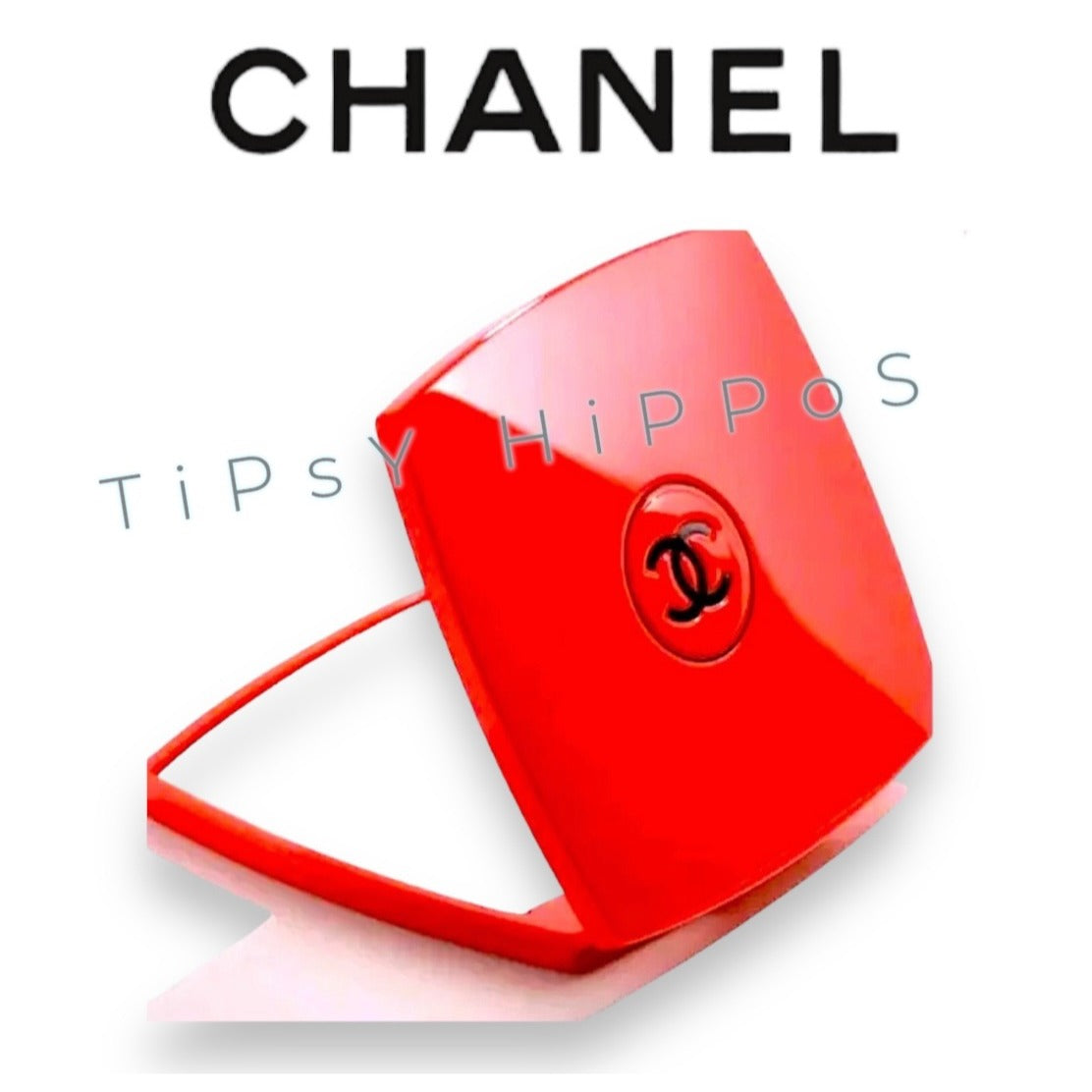 Beautiful Chanel VIP double sided red mirror