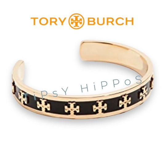 Stunning Tory Burch Gold & Black Bangle Bracelet