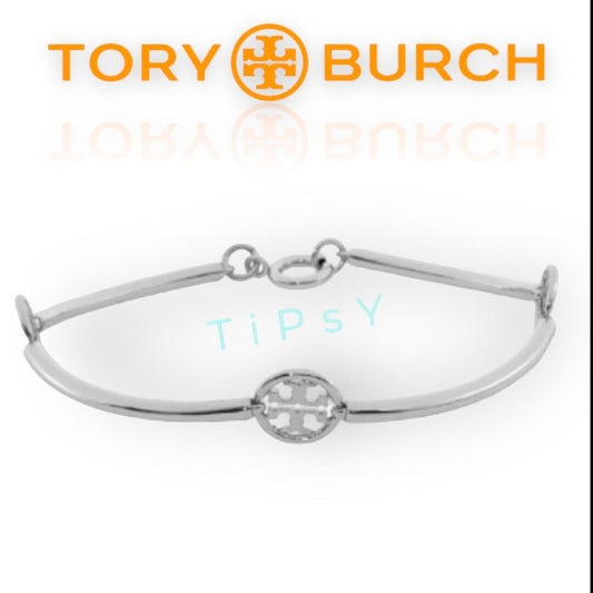 Beautiful Tory Burch Silver Miller Double T Bracelet