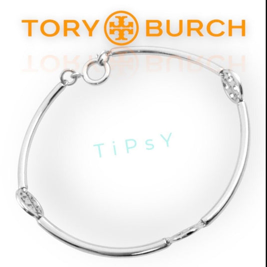 Beautiful Tory Burch Silver Miller Double T Bracelet