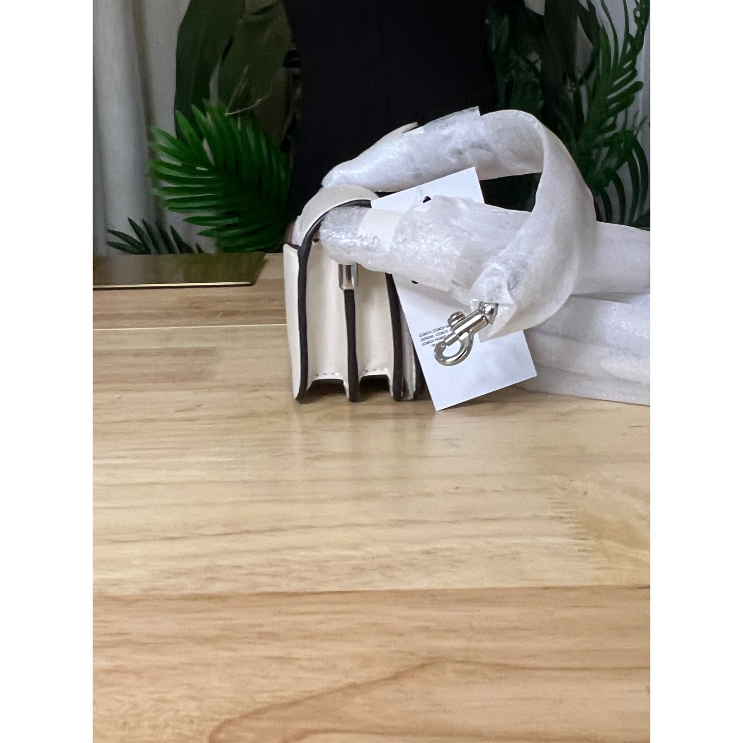 Coach White Tabby 12 with Pave Embellished Front C Logo