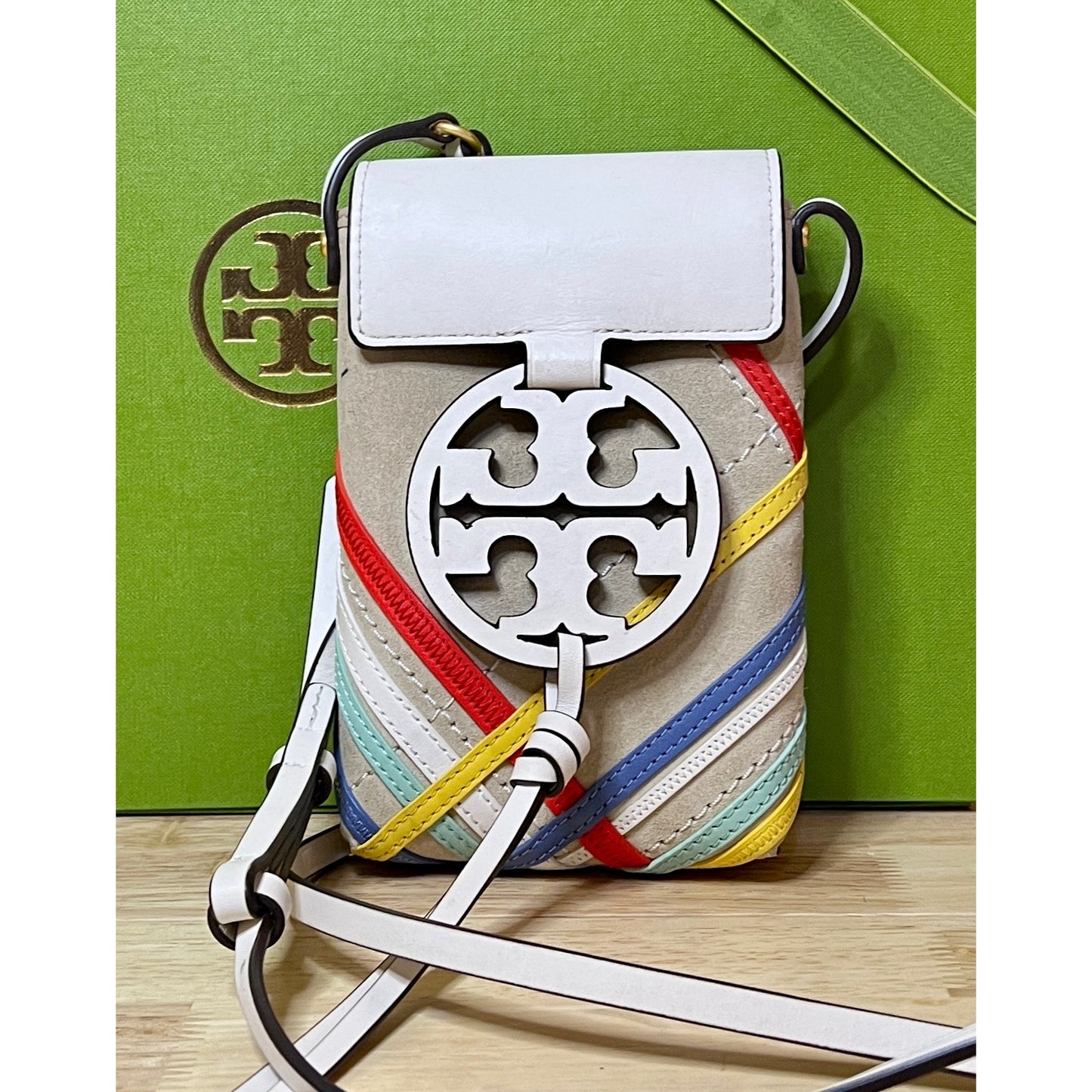 Tory Burch Multi Striped Miller Crossbody Handbag