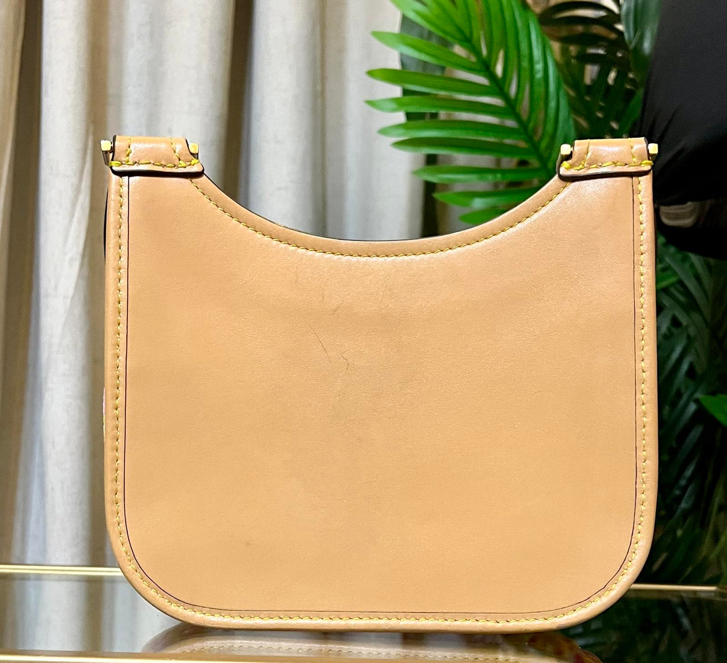 AUTHENTIC TORY BURCH TAN AND PINK AND ORANGE JAMES HANDBAG
