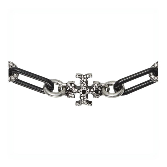 RARE!!  Tory Burch Black and Silver Pave Roxanne Necklace