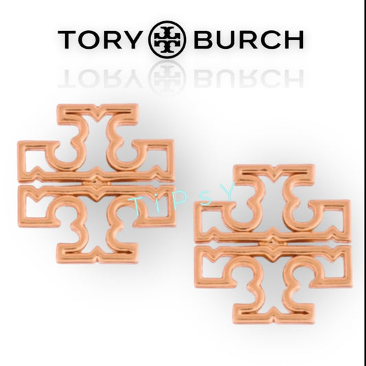 Tory Burch Rose Gold Britten Stud Earrings