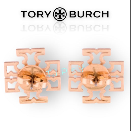 Tory Burch Rose Gold Britten Stud Earrings