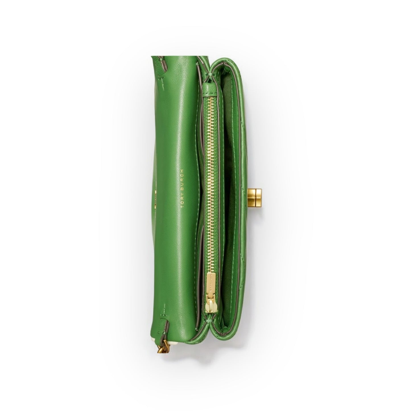 NEW!! TORY BURCH BASIL GREEN KIRA CHEVRON POP HANDBAG