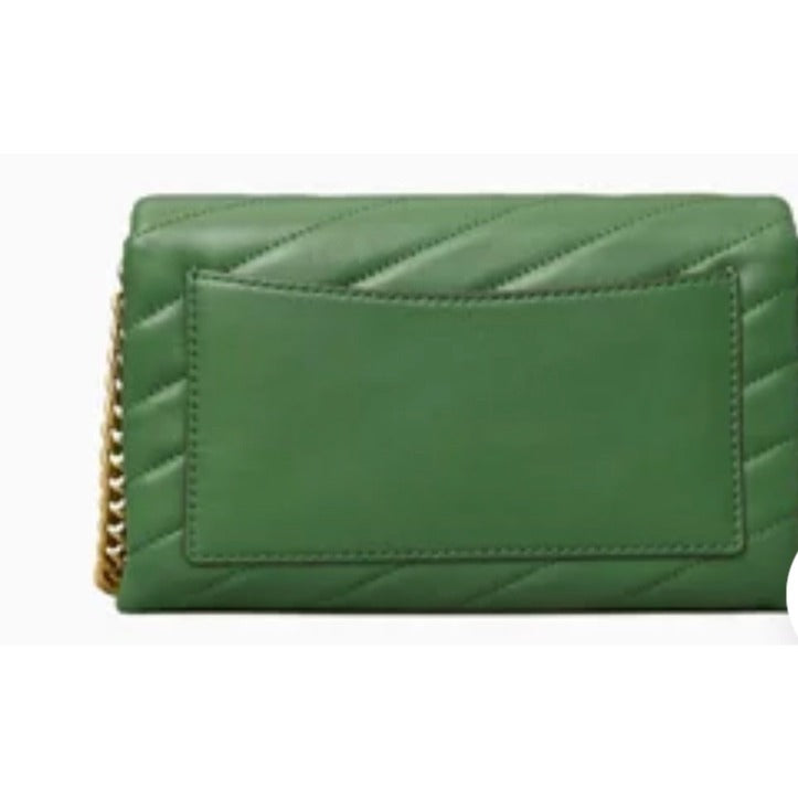 NEW!! TORY BURCH BASIL GREEN KIRA CHEVRON POP HANDBAG