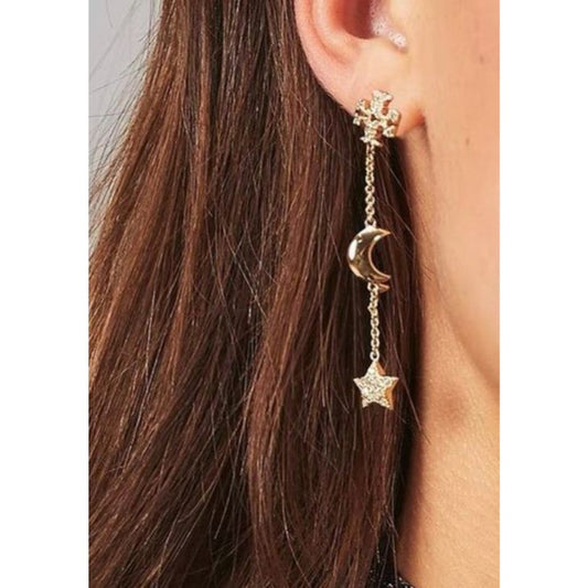 ✺ Tory Burch Gold and Pave Celestial Dangle Earrings ✺✺