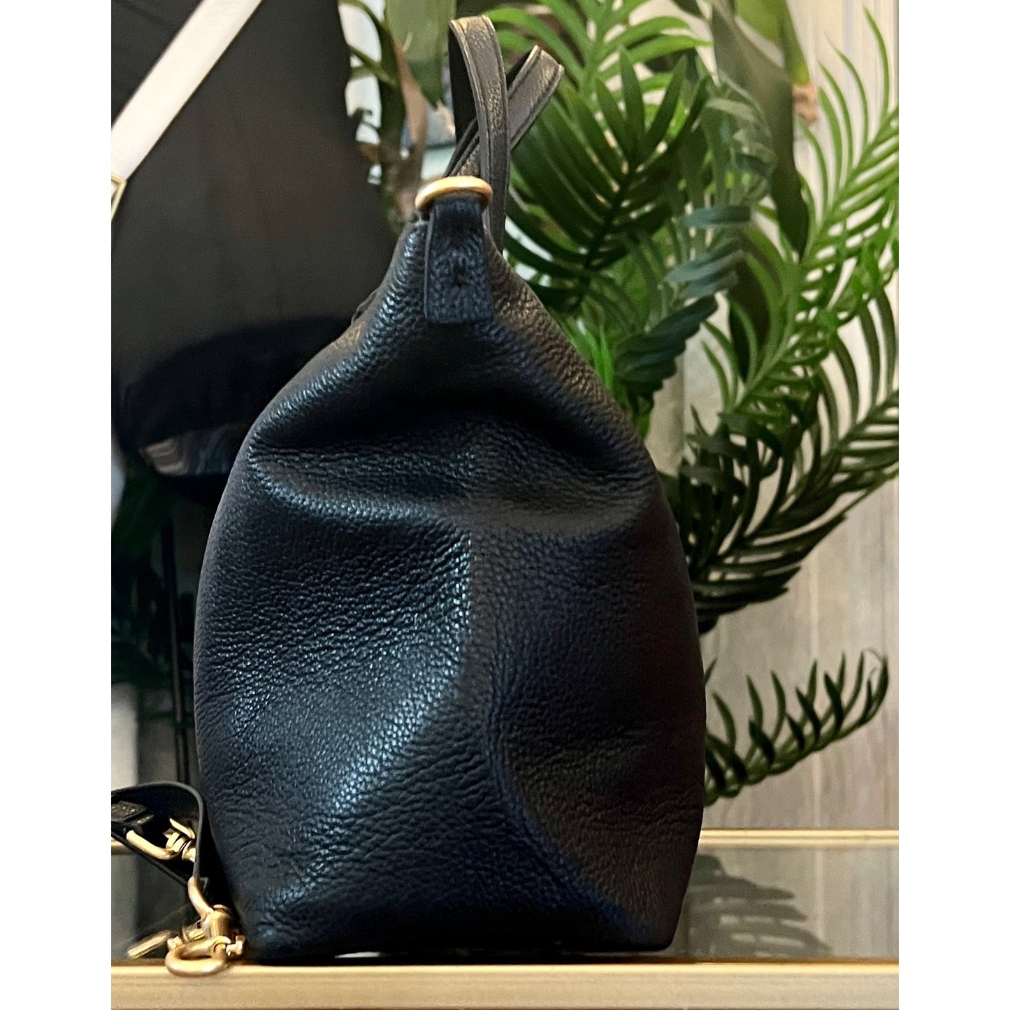TORY BURCH BLACK MCGRAW SHOULDER BAG WITH DETACHABLE STRAP