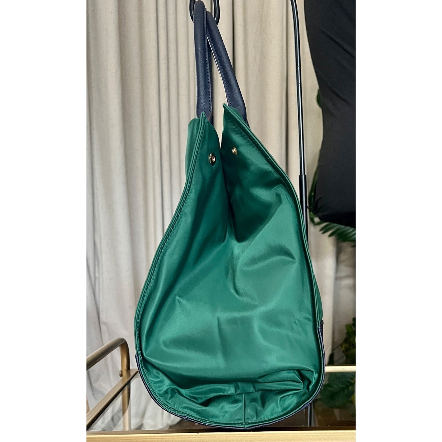 AUTHENTIC TORY BURCH KELLY GREEN AND NAVY CHELSEA SHOULDER BAG/TOTE