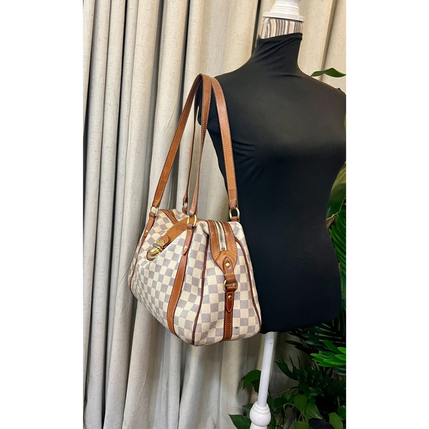 LOUIS VUITTON DAMIER AZUR STRESA PM TOTE WITH DUST BAG WITH COA