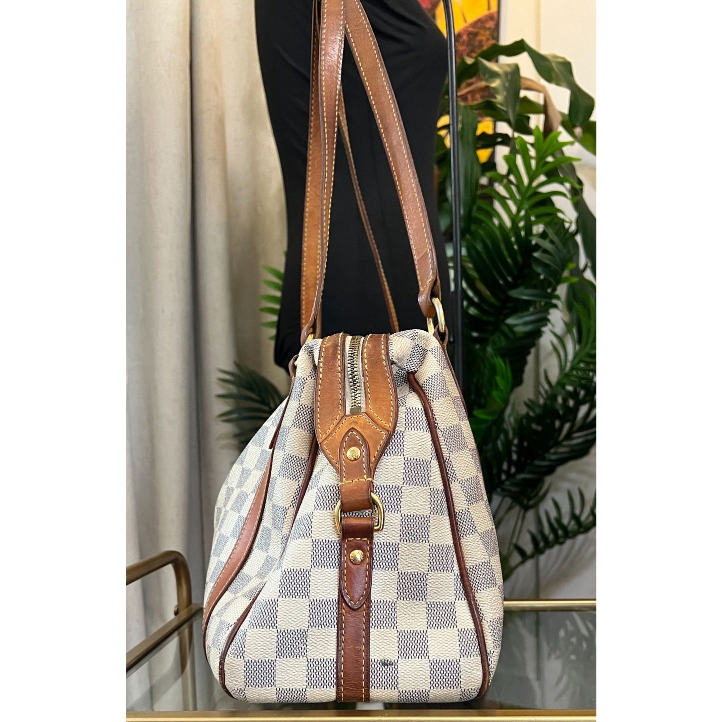 LOUIS VUITTON DAMIER AZUR STRESA PM TOTE WITH DUST BAG WITH COA