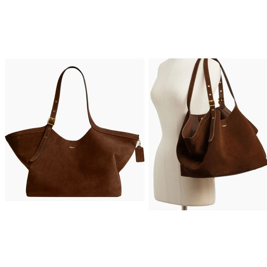 NEW WITH TAGS!  AUTHENTIC COACH WARM BROWN SUEDE GRAMERCY HANDBAG