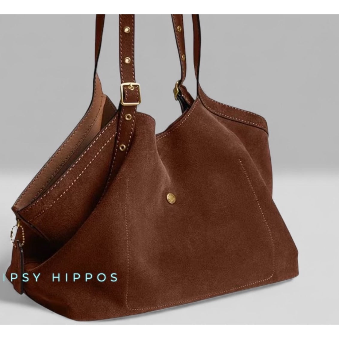 NEW WITH TAGS!  AUTHENTIC COACH WARM BROWN SUEDE GRAMERCY HANDBAG