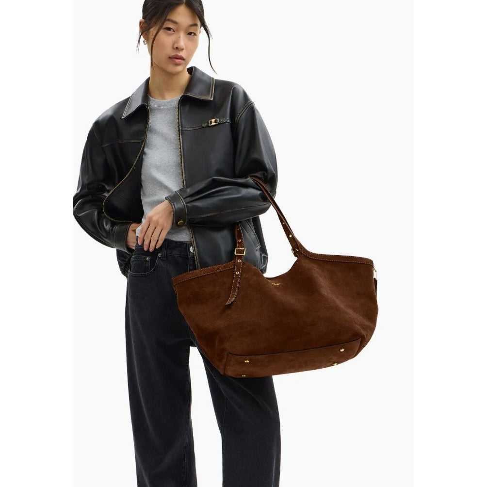 NEW WITH TAGS!  AUTHENTIC COACH WARM BROWN SUEDE GRAMERCY HANDBAG