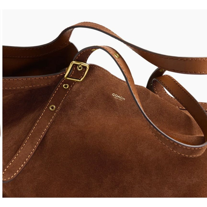 NEW WITH TAGS!  AUTHENTIC COACH WARM BROWN SUEDE GRAMERCY HANDBAG