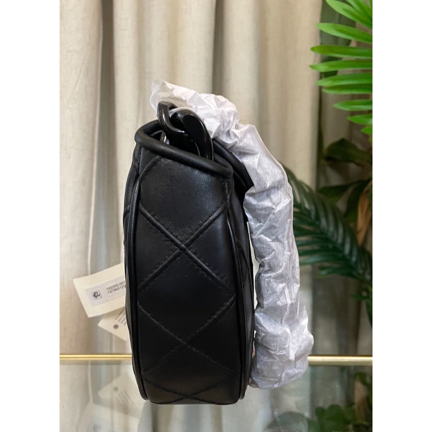 ✺ NWT!  Authentic Tory Burch Black Leather Cresent Fleming Handbag