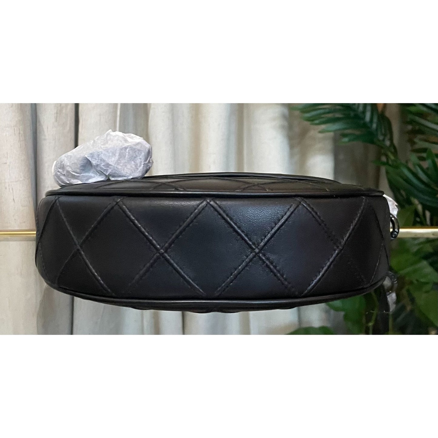 ✺ NWT!  Authentic Tory Burch Black Leather Cresent Fleming Handbag